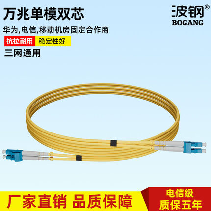 波钢 电信级LC-LC/FC/ST/SC-SC万兆单模双芯光纤跳线尾纤成品室内光纤线缆光钎线3m5m10米50米各种尺寸可定制