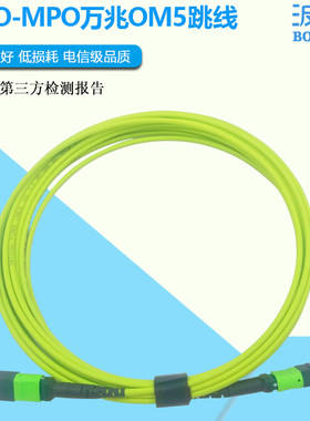 波钢 MPO-MPO/MTP万兆12芯多模OM5 光纤跳线IDC数据中心集束状兼容华为思科电信级 可定制8芯24芯