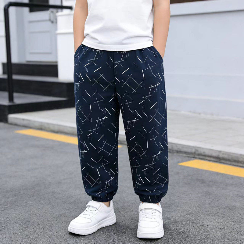 男童纯棉裤子宝宝春夏宽松束脚休闲长裤薄款中小童洋气韩版防蚊裤