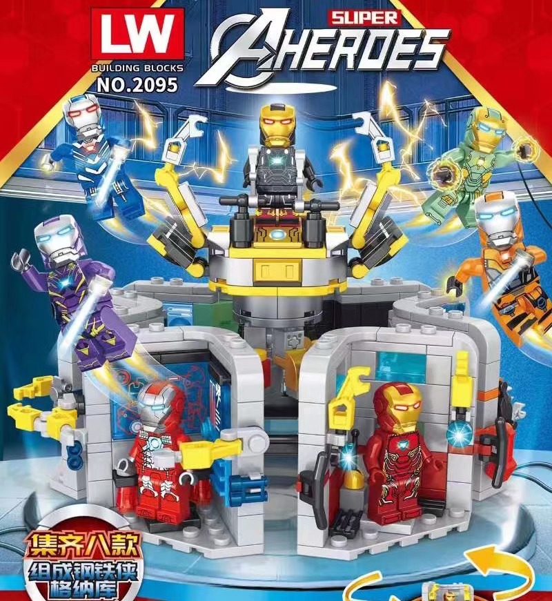 钢铁侠变形战甲人仔全套摆件积木
