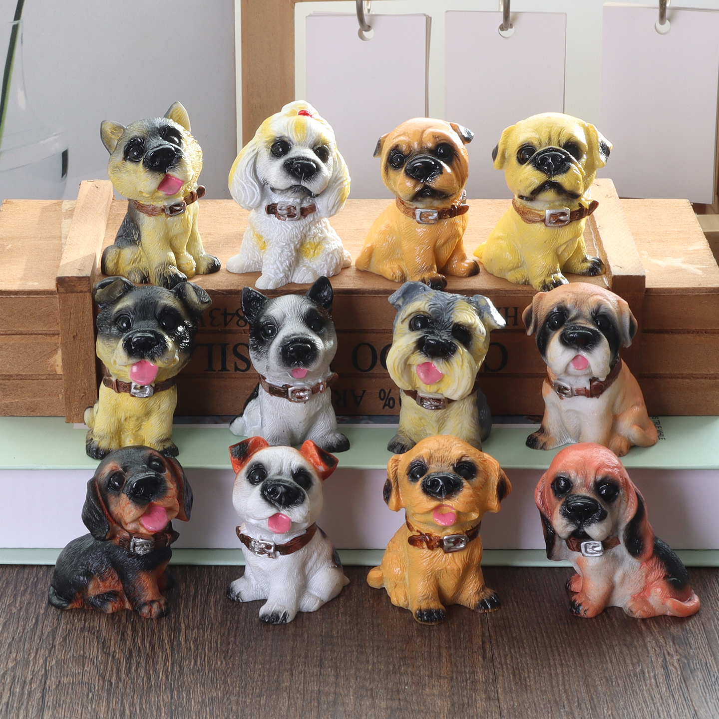 仿真可爱12小狗狗摆件生肖礼物