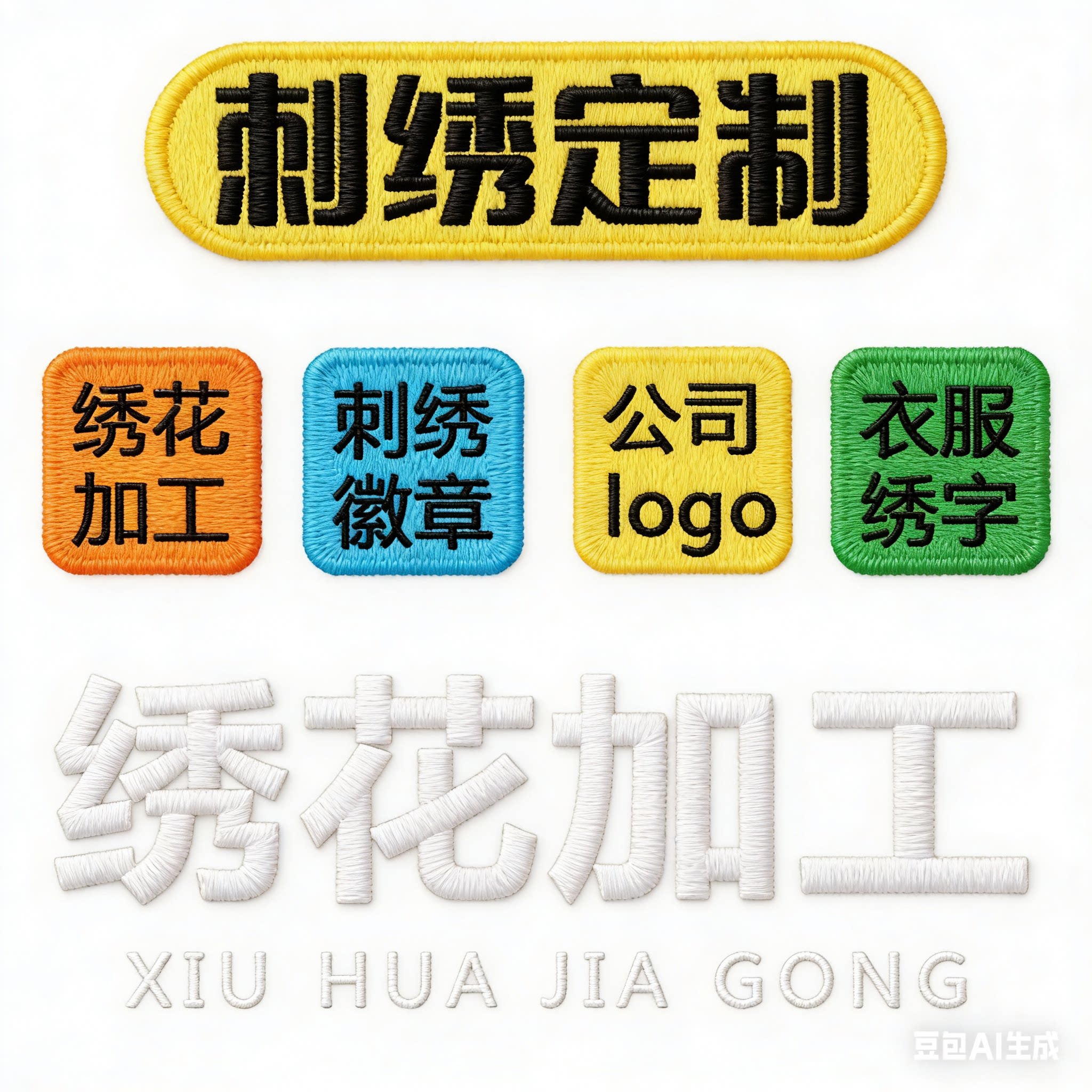 刺绣加工定制布贴徽章衣服补丁补洞贴旗袍服装服饰辅料专属定制图片