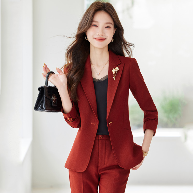 职业西装套装女2025秋冬新款大码高级感小个子气质修身西服俩件套