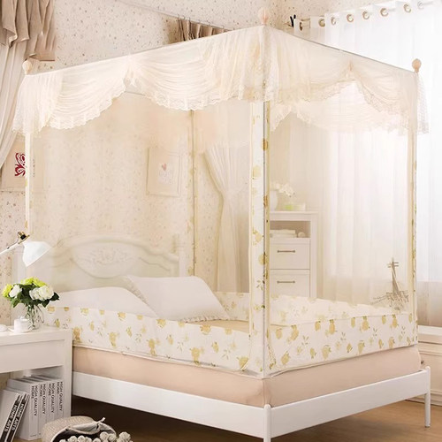 新款家用蚊帐方形坐床式回底款