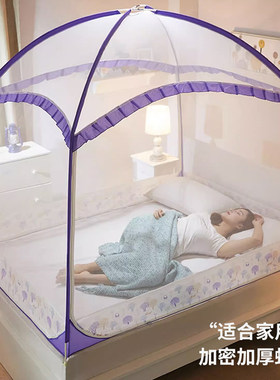 新款蒙古包蚊帐家用卧室三开门