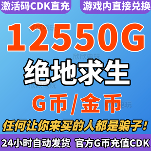 PUBGG币绝地求生12550G币充值CDK兑换码steam吃鸡gb金币点券CDK