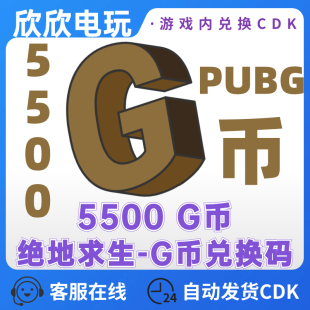 PUBG绝地求生5500G币充值CDK兑换码 吃鸡商店货币直冲卡密STEAM