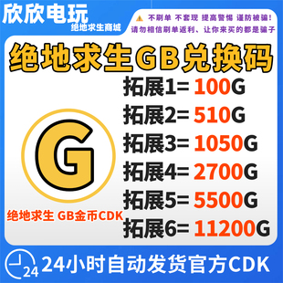 G币绝地求生G币CDK金币游戏币GB点券兑换码吃鸡gb皮肤充值激活CDK