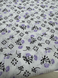 纯棉鱼骨纹紫色小碎花衬衣裙子连衣裙床品居家服diy长3米宽1.45米