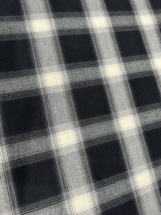 纯棉磨毛斜纹黑白格子衬衣裙子连衣裙床品居家服diy长3米宽1.45米