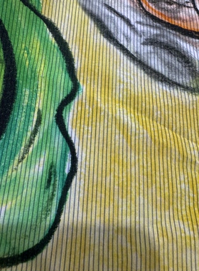纯棉府绸黄色印花涂鸦衬衣裙子连衣裙床品居家服diy长3米宽1.45米