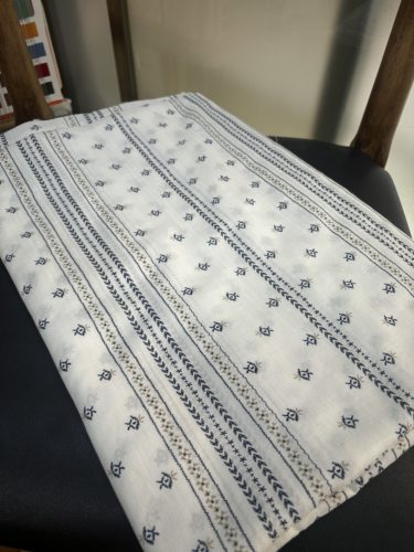 棉麻白色条纹印花衬衣裙子连衣裙床品居家服手工diy长3米宽1.45米