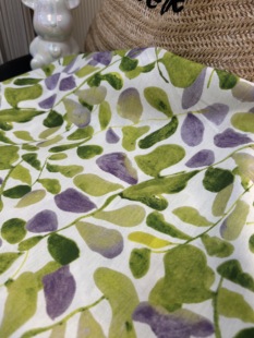 纯棉府绸绿色叶子印花衬衣裙子连衣裙床品居家服diy长3米宽1.45米