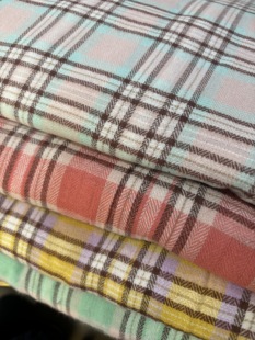 纯棉磨毛鱼骨纹格子衬衣裙子连衣裙床品居家服diy长3米宽1.45米