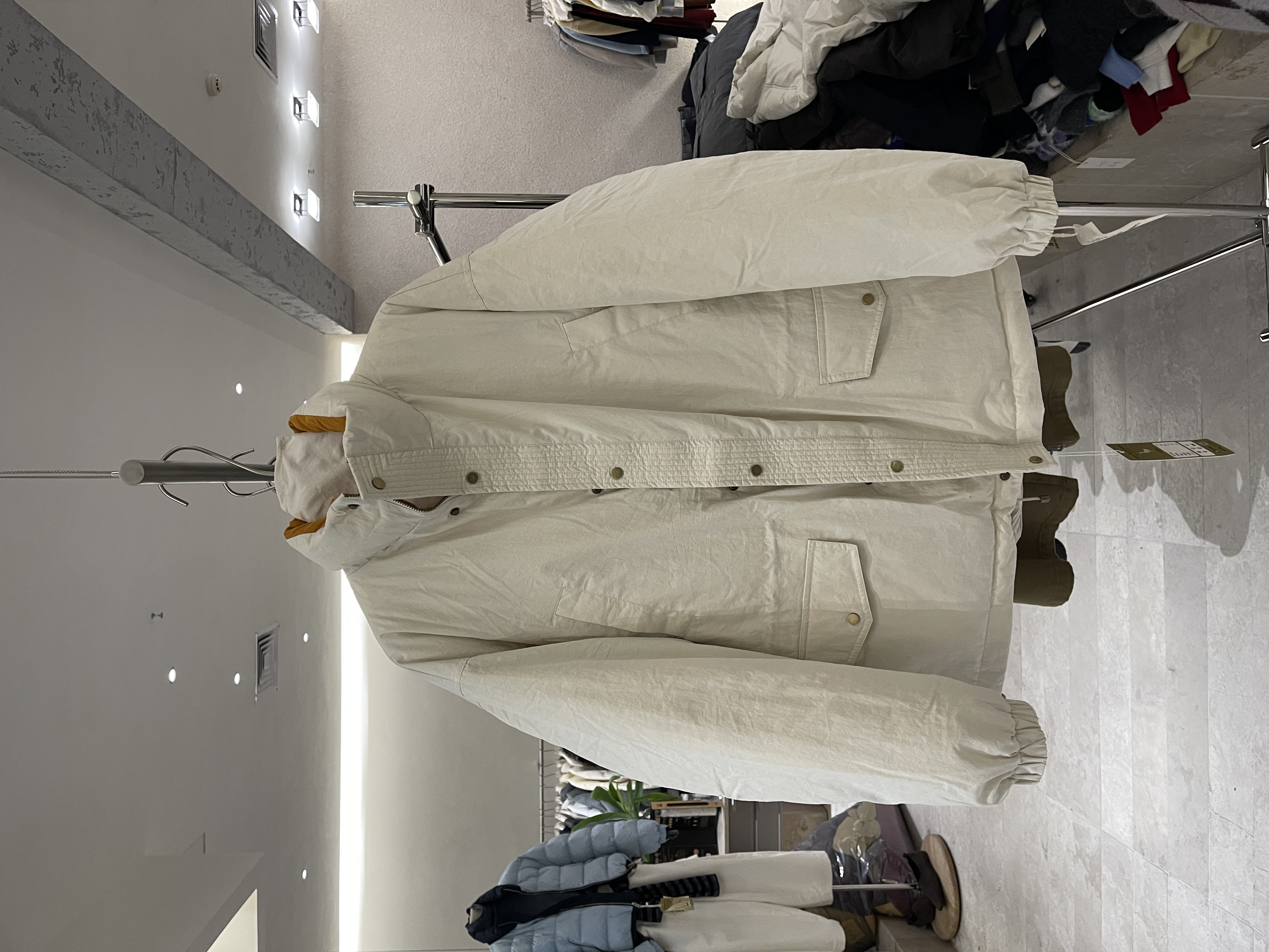 韩系90白鸭绒工装派克羽绒服女冬装宽松灯芯绒立领加厚保暖面包服