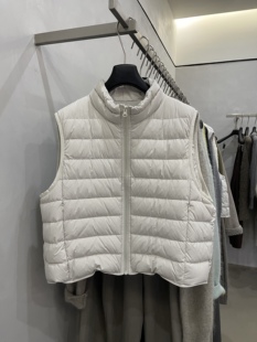 马夹短上衣 韩系立领排骨羽绒服马甲女90白鸭绒轻薄无袖 LOW FLAT