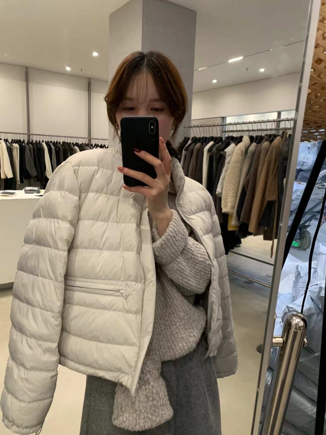 LOW FLAT韩系90白鸭绒短款立领羽绒服女2025冬季加厚面包服外套女