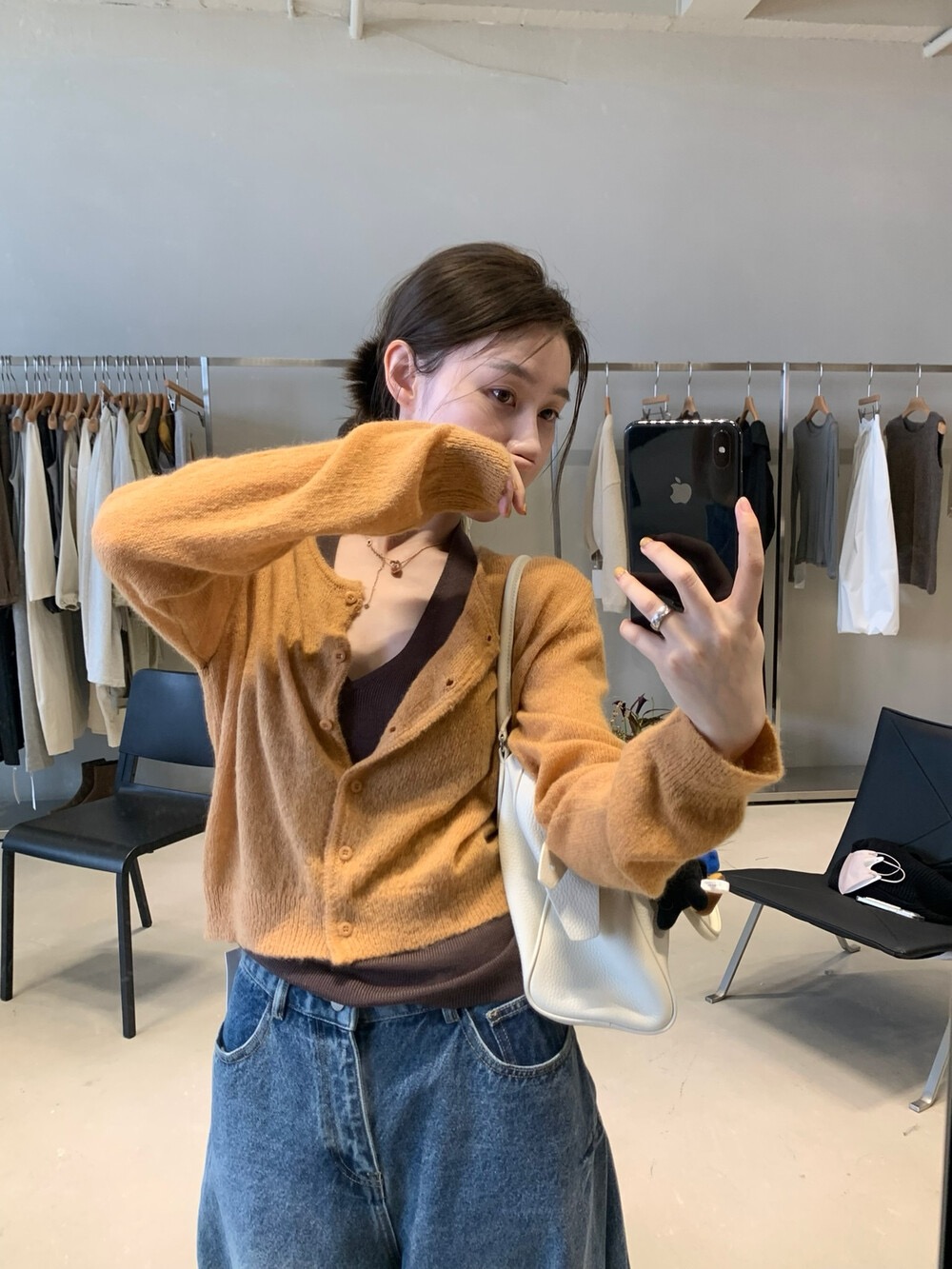 FOCUSE 韩代时髦设计感针织开衫女2025秋装百搭显瘦毛衣外套女