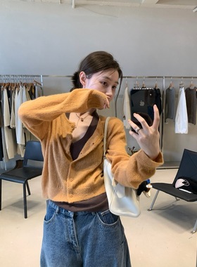 FOCUSE 韩代时髦设计感针织开衫女2025秋装百搭显瘦毛衣外套女