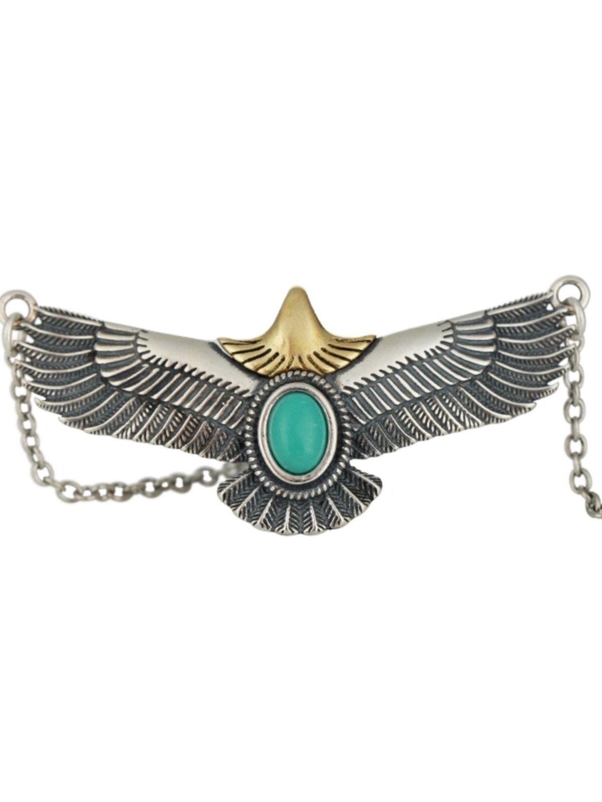 PINZHONG 청록색 상감 펜던트  천연 광석 청록색 독수리 오리지널 목걸이