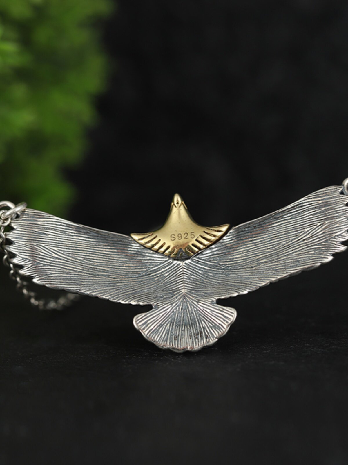 PINZHONG 청록색 상감 펜던트  천연 광석 청록색 독수리 오리지널 목걸이