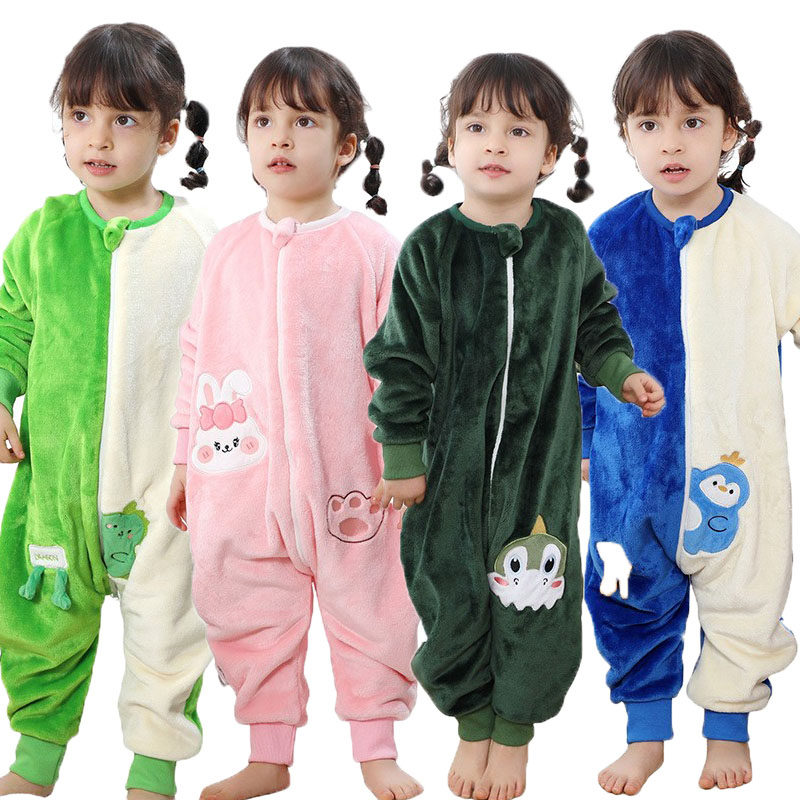 宝宝睡袋爬服春秋冬儿童绿龙兔子企鹅鹿婴幼儿8910个月1岁2岁3岁