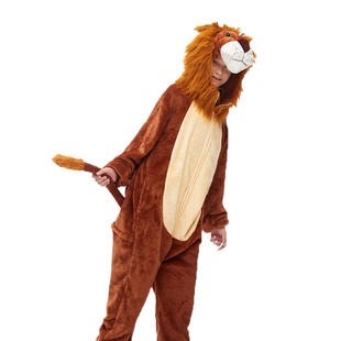 秋冬季狮子演出服儿童男女情侣学生卡通动物连睡衣舞台话剧小狮子