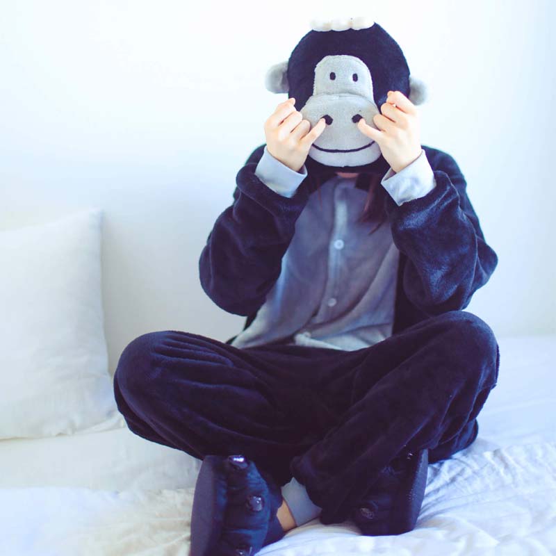 动物冬季卡通情侣表演服连体睡衣