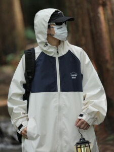 2024春季新款港风大码夹克防水冲锋衣撞色情侣装外套男23012-P785图片