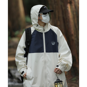 XTYDF2024春季新款港风大码夹克防水冲锋衣撞色情侣装外套男 23012-P88图片
