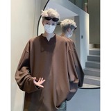 2025年秋季新款V领卫衣潮牌肌理打底衫宽松重磅长袖男7852-特P25，男装T恤，电商C213(原B265)