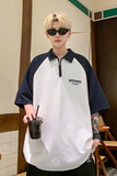 夏季新款港风大码撞色华夫格POLO衫休闲学生宽松短袖男类7827-P38，男装Polo衫，电商C213(原B265)