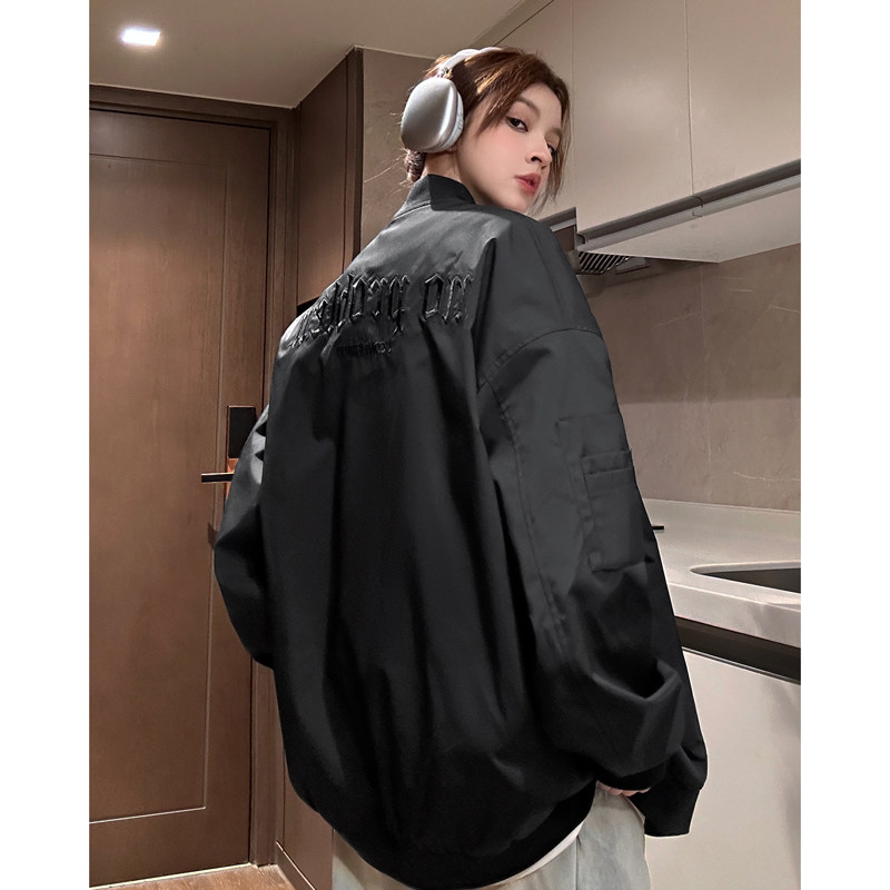 秋季棒球服外套女春季新款美式复古设计小众宽松夹克上衣7813-P88,男装夹克,电商C213(原B265)