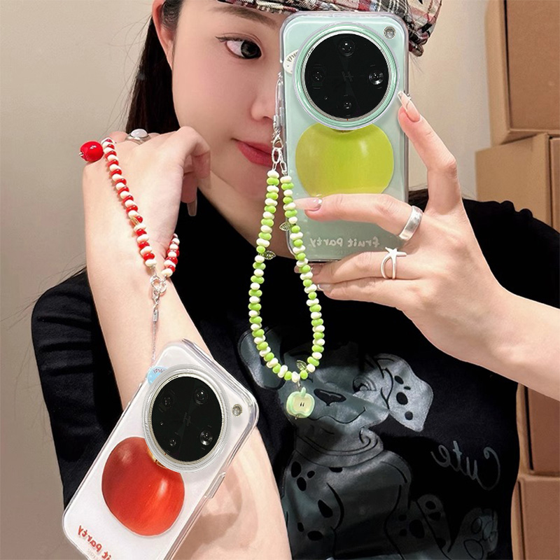 小清新苹果适用于oppofindx8pro手机壳新款findx8ultra小众女x8s硅胶防摔s+高级感x7保护套por带挂绳x6手链