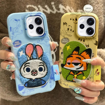 刺绣朱迪适用opporeno15手机壳reno14女款reno13硅胶12皮纹11软10网红reno9卡通8标签7se尼克6保护套0pp0新款