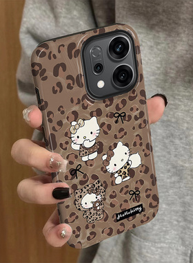 适用opporeno14手机壳reno13pro新款reno12女11se磨砂reno10菲林reno9全包0pp0防摔8se二合一7豹纹KT猫软套硬