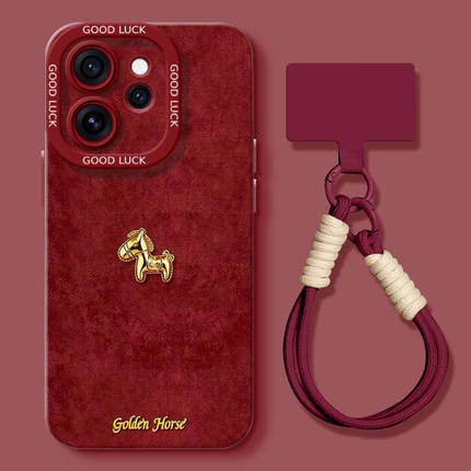 金色小马适用opporeno15手机壳pro高级3防摔reno13硅胶112026新年马年reno12女8/7保护套4新款reno14pro9se6/