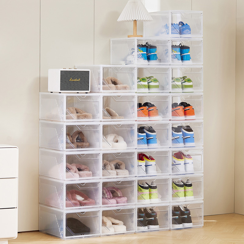 新款磁吸透明收纳盒鞋盒鞋柜鞋架