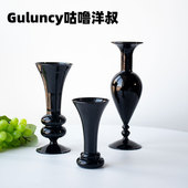 轻奢颜值玻璃花瓶摆件彩色水培植物干花花瓶客厅装 饰插花瓶