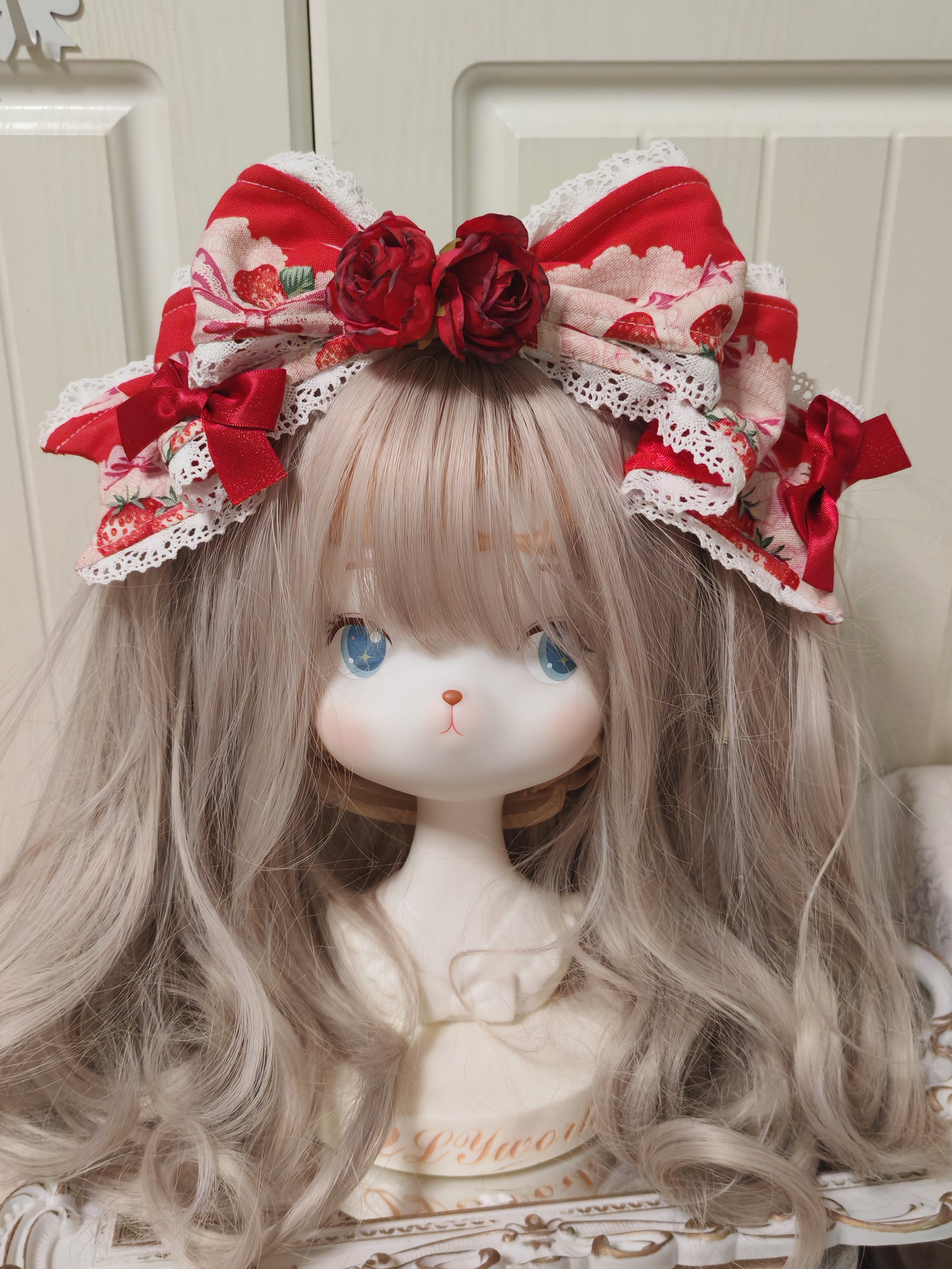 Lolita手作超大蝴蝶结古典玩偶草莓蛋糕公主新色手作花丸Kc图片