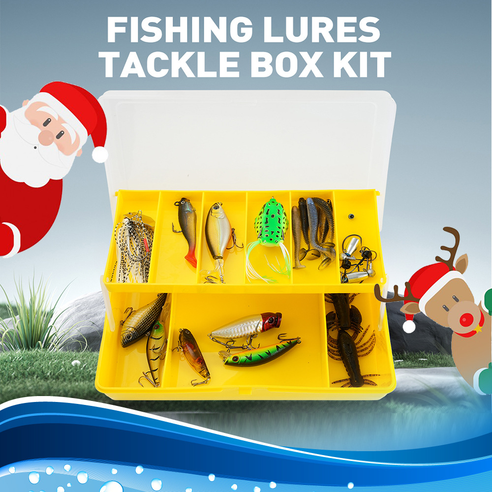 跨境新款套装渔具路亚饵亚马逊TEMU北美经典组合套装圣诞渔具套装