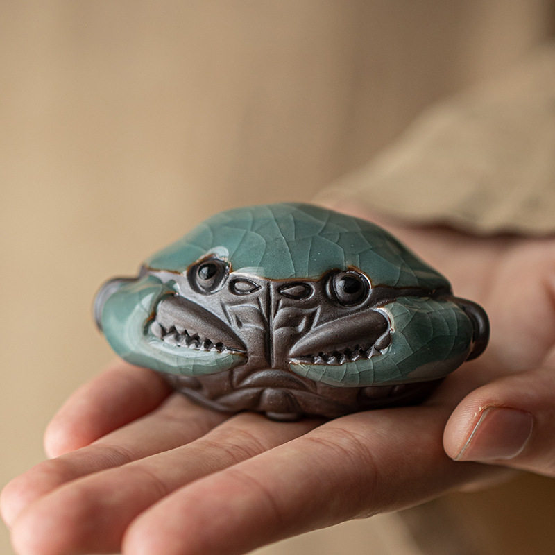 精品紫砂螃蟹茶宠摆件可养个性茶玩功夫茶桌桌面手把件茶道装饰品