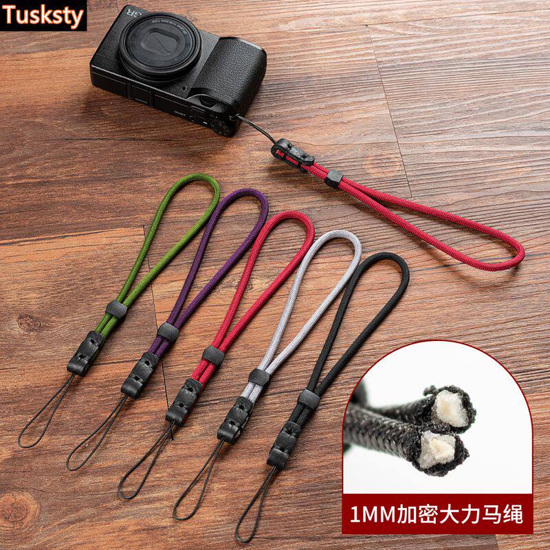 Tusksty原创适用理光GR2gr3gr4黑卡rx100系列ccd卡片机手挂绳腕带