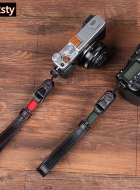 tusksty原创牛皮快拆相机带适用索尼A7系列富士莱卡尼康zfcz6手绳