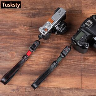 tusksty原创牛皮快拆相机带适用索尼A7系列富士莱卡尼康zfcz6手绳