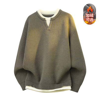 商城同款假两件毛衣男