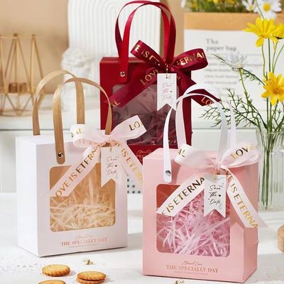 伴手礼手提袋高级感伴娘纸袋包装袋礼品袋子小号红色儿童生日礼袋