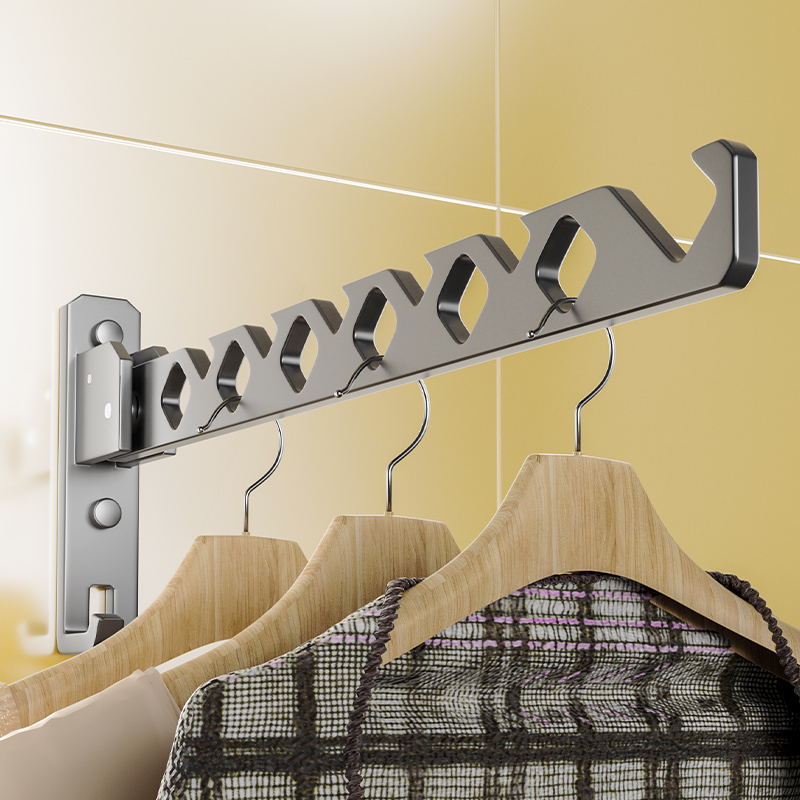 太空铝挂衣架折叠晾衣架免打孔