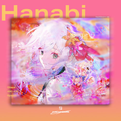 Hachiware[Hanabi]玻璃鼠标垫