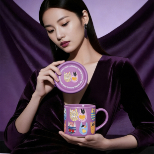 卡通款 小猫陶瓷高颜值杯大容量温馨送女朋友家庭自用带盖带勺可爱